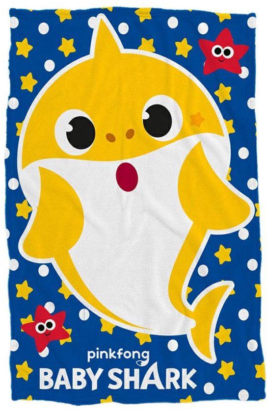 4KidsOnly Baby Shark Coral-Fleece Deken