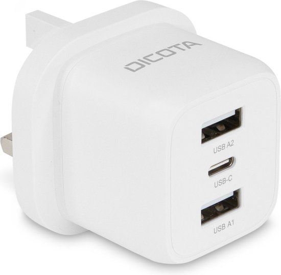 DICOTA D32070 oplader voor mobiele apparatuur Laptop, Smartphone Wit AC Snel opladen Binnen