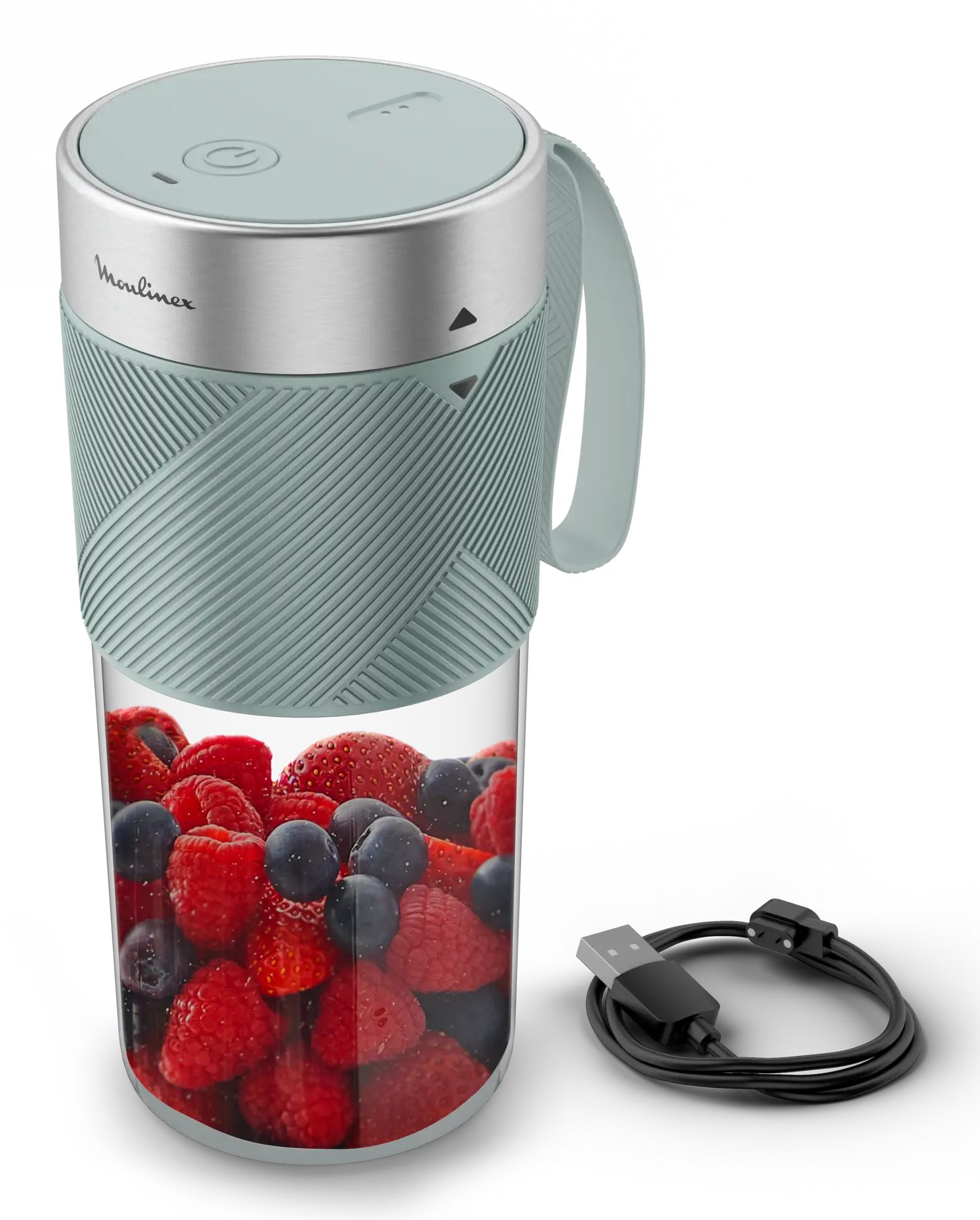 Moulinex Lightmix LM1C0410 Draagbare Blender - 0.3L - Grijs/Roestvrijstaal/Transparant