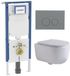 QeramiQ Dely Swirl Toiletset - 36.3x51.7cm - Geberit UP720 Duofix Sigma inbouwreservoir - slim zitting - bedieningsplaat licht grijs - ronde knoppen - glans wit