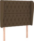 vidaXL Hoofdbord met randen 93x23x118/128 cm stof donkerbruin