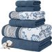 Modern Threads Ophelia Blue 6 x badhanddoeken, 2 x handdoeken, 2 x washandjes van jacquard/effen garen