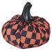 Villa d'Este Home Tivoli Decoratieve pompoen van stof, geruit, Ø 16 x 15 cm, zwart + oranje, medium