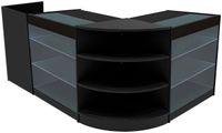 MonsterShop Astro led winkeltoonbank set - zwart - lm60, tb60 & 2x k900 - melamine