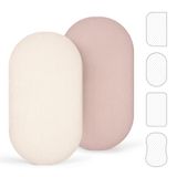 Set Mousseline katoenen hoeslaken set van 2: Kinderwagen bedlaken wieg matrashoes voor babybed en bijzetbed 90x40 cm (crème zand)