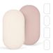 Set Mousseline katoenen hoeslaken set van 2: Kinderwagen bedlaken wieg matrashoes voor babybed en bijzetbed 90x40 cm (crème zand)