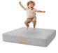 Flumi - Kindertrampoline voor thuis - Zachte springmatras - Grijs - Afneembare hoes - 110 x 71 cm