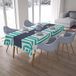 Bonamaison Tafelkleed, Anti-Mold, Sneldrogend, Waterdicht, 100% Polyester Tafellaken, Turkoois, wit, 140 x 200 Cm