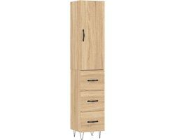 vidaXL Hoge kast 34,5x34x180 cm bewerkt hout sonoma eikenkleurig