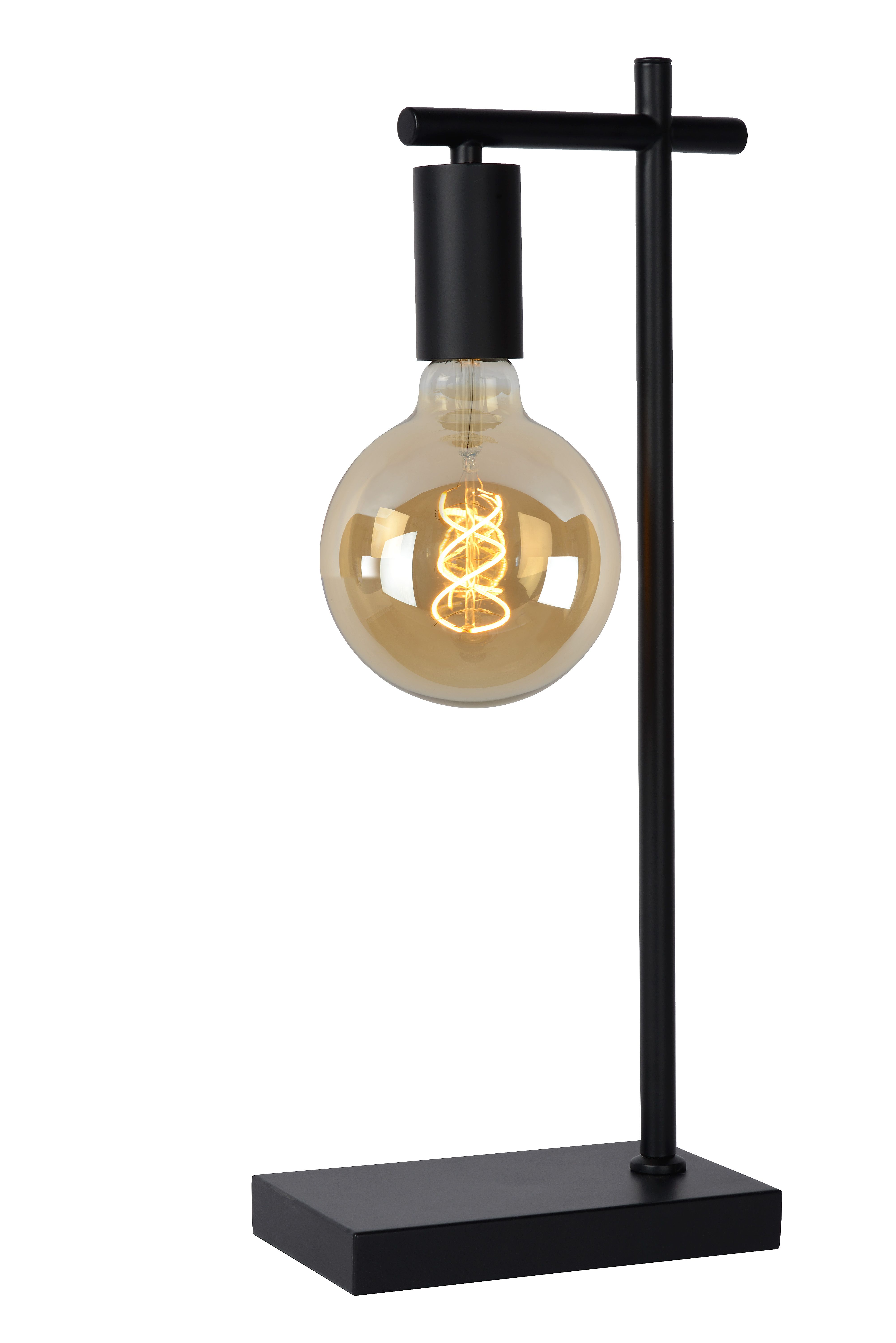Lucide LEANNE Tafellamp - Zwart - Metaal - 52 cm