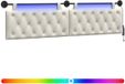 vidaXL Hangend hoofdbord Met LED-verlichting Crèmekleurig Fluweel