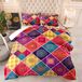 Super King dekbedovertrek set microfiber geometrisch