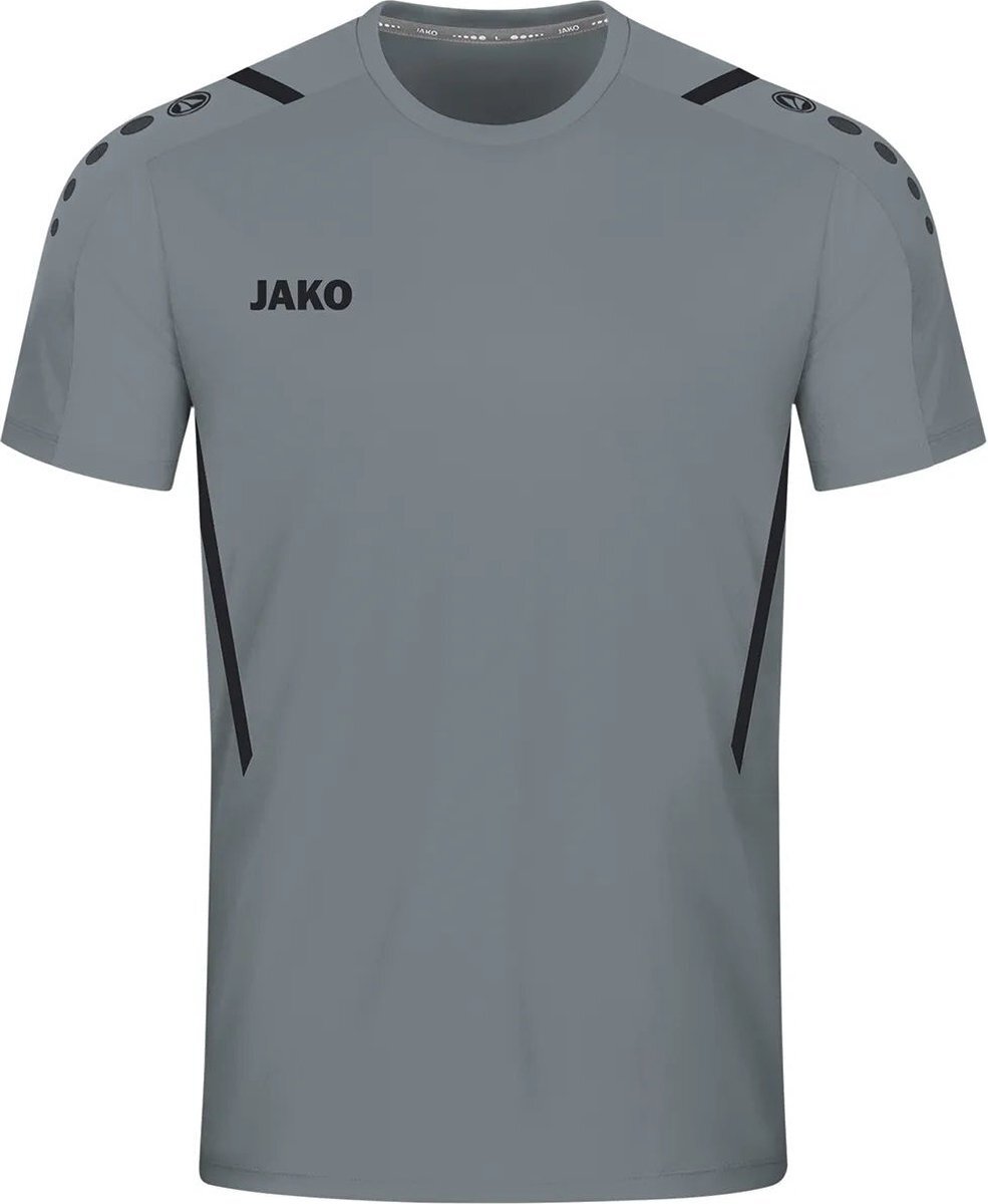 JAKO Challenge Shirt Korte Mouw Dames - Steengrijs / Zwart | Maat: 38