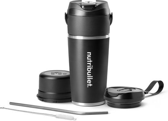 nutribullet Flip Draadloze Blender - RVS Thermos Beker - To Go - Zwart
