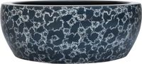 vidaXL Opzetwasbak rond Φ41x14 cm keramiek zwart en blauw