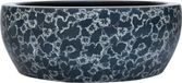 vidaXL Opzetwasbak rond Φ41x14 cm keramiek zwart en blauw