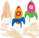 Baker Ross Houten opstaande raketjes voor kinderen (6 stuks)