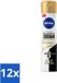NIVEA Déodorant Spray Black & White, Peau souple, 150 ml - Lot économique - 12 pièces