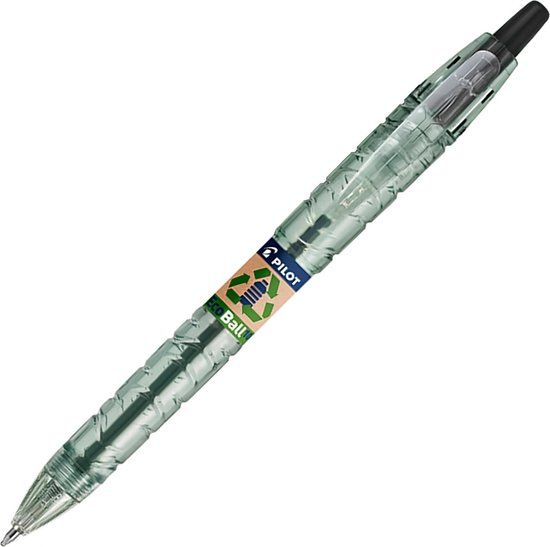 Pilot B2P Begreen Ecoball Balpen - Zwart - Medium - 10 stuks