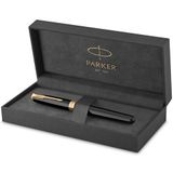 Parker Sonnet-vulpen | Zwart gelakt met gouden afwerking | Medium penpunt | Geschenkverpakking