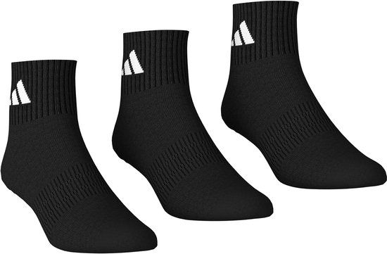 adidas Enkel-/kwartsokken Unisex korte sokken 3 paar Zwart 40-42