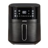 JOCCA Heteluchtfriteuse, 6,5 l, friteuse zonder olie, airfryer, timer, instelbare temperatuur, gezond koken, zwart