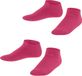 Esprit Foot Logo 2-Pack sneakersokken voor kinderen, rood, maat 31-34
