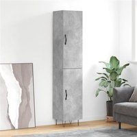 vidaXL Hoge kast bewerkt hout betongrijs 34,5x34x180 cm
