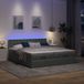 Maison Exclusive - Lit plateforme avec matelas, gris foncé, 200x200 cm, textile