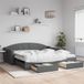 Maison Exclusive Lit gigogne extensible avec tiroirs, gris foncé, 100x200 cm, tissu