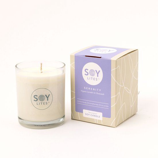 Soylites Soja Geurkaars 15 uur Serenity Lavendel en kamille