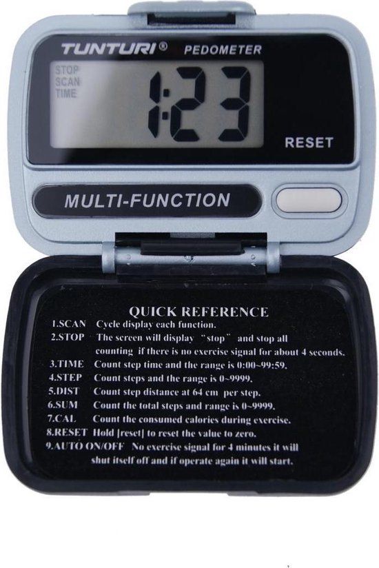 Tunturi Digitale Stappenteller - Grijs - Pedometer - Walk Tracker