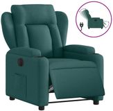 vidaXL Fauteuil verstelbaar elektrisch stof donkergroen