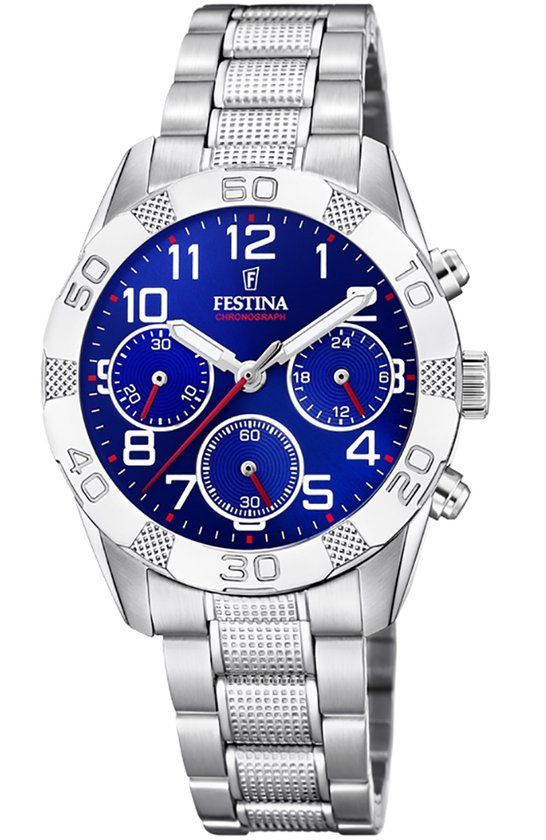 Festina F20345/2 Junior Chronograaf Polshorloge - Zilverkleurig - Ø 36mm