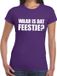 Bellatio Decorations Toppers Waar is dat feestje? tekst t-shirt paars dames - dames shirt Waar is dat feestje? XXL