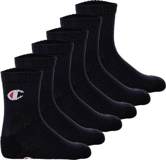 Champion Sokken Set van 6 - Zwart - Maat 31-34 - Kinderen
