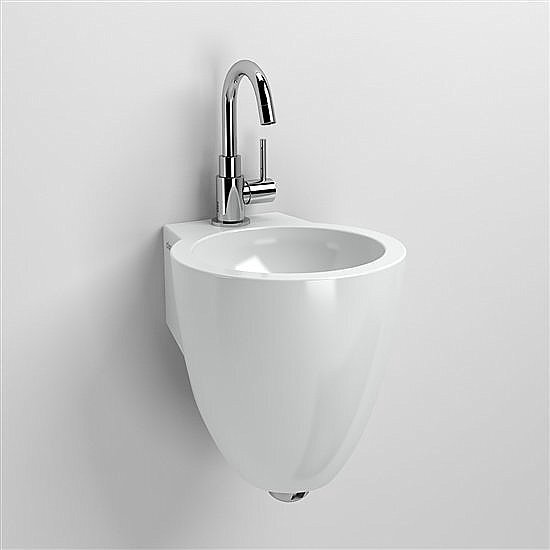 Clou Flush 6 fontein wit 27x28x315cm met kraangat met plug en bekersifon chroom CL/03.03060