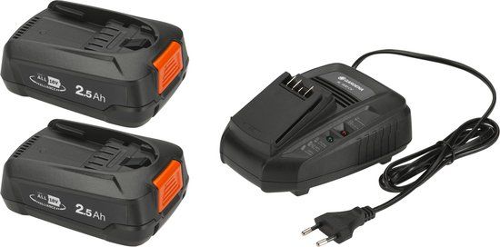 GARDENA P4A Startset snellader + 2 x 2,5 Ah accu
