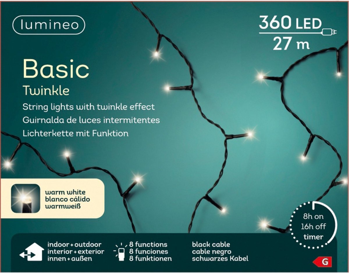 Lumineo Basic Twinkle Lights 360led 27m warm white | 494167