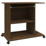 vidaXL Computerbureau 80x50x75 cm bewerkt hout bruin eikenkleur