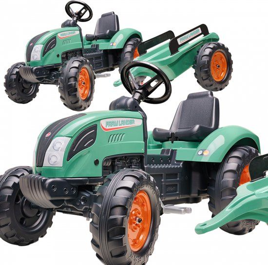 Falk Tractor Farm Lander Set Vintage Groen met Aanhanger - 60% Gerecycled Plastic