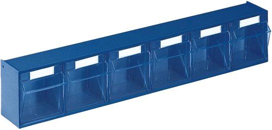 Lockweiler Transparant magazijn H 113 x B 600 x D 91 mm blauw