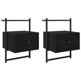 vidaXL Table de chevet 2 pièces Chêne noir 35 x 30 x 51 cm Bois de placage