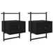 vidaXL Table de chevet 2 pièces Chêne noir 35 x 30 x 51 cm Bois de placage