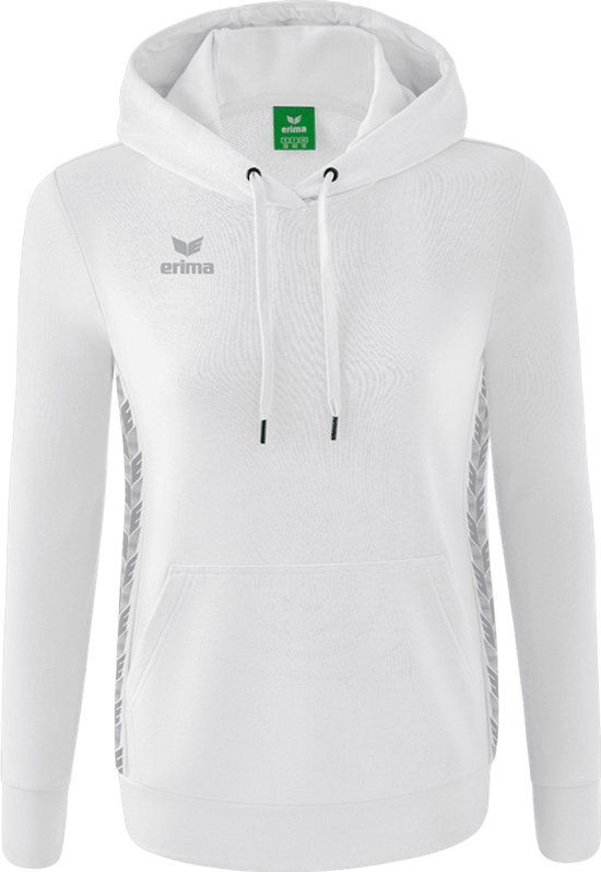 Erima Essential Team Sweatshirt Met Capuchon Dames - Wit / Monument Grey - Maat 44