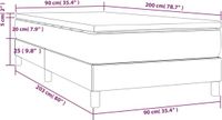 vidaXL Boxspring Bed - 90x200 cm - Zwart - Stof - Met Matras