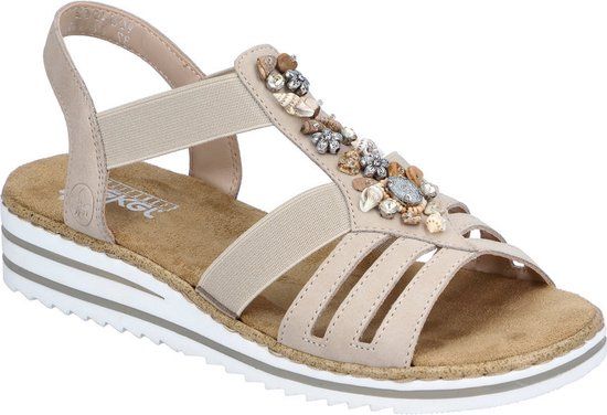 Rieker V0649 Women's Sandals - Beige - Size 36