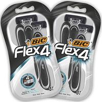 BIC - Shaving BIC Flex4 Heren Wegwerp Razors - Bundel van 2 Verpakkingen van 3