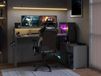 WORTHIT Bureau d'angle 2 portes 1 tiroir anthracite avec led