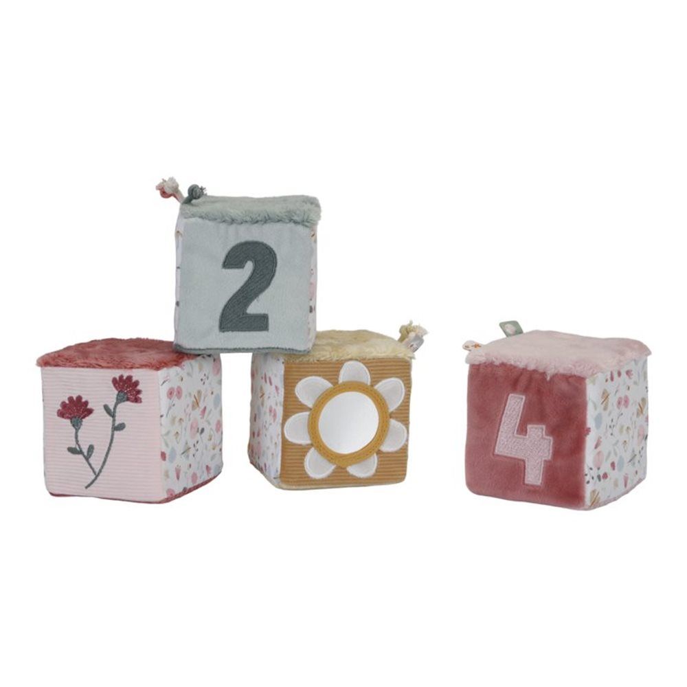 Little Dutch Zachte Blokkenset Flowers & Butterflies - Roze - Unisex